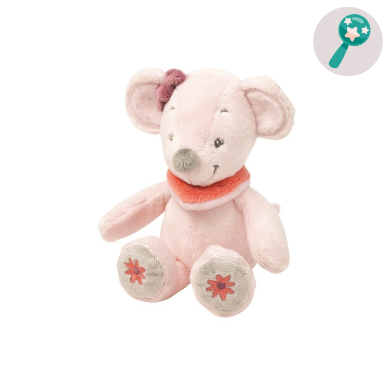 adele and valentine soft toy mouse pink grey 